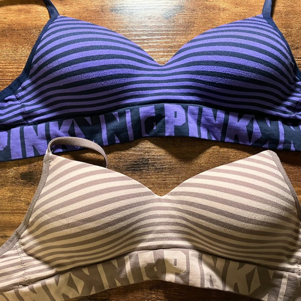 Victoria's Secret PINK Cool and Comfy Wireless Convertible Bras (Qty 2) Size XS